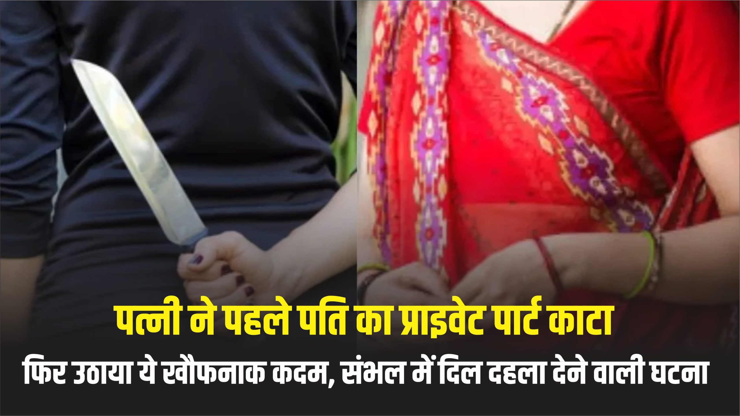 पत्नी ने पहले पति का प्राइवेट पार्ट काटा फिर उठाया ये खौफनाक कदम, संभल में दिल दहला देने वाली घटना